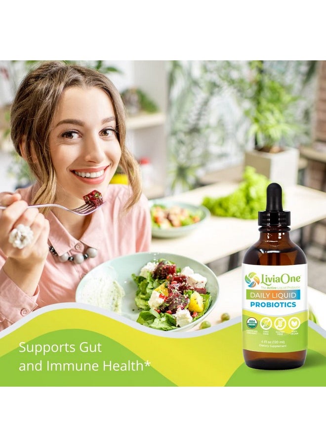 LiviaOne - Daily Liquid Probiotics Usdacertified Organic Probiotics Allergen And Glutenfree Vegan Probiotic For Women And Men Nongmo And Raw 2 Fl Oz (Pack Of 1) - Image 1