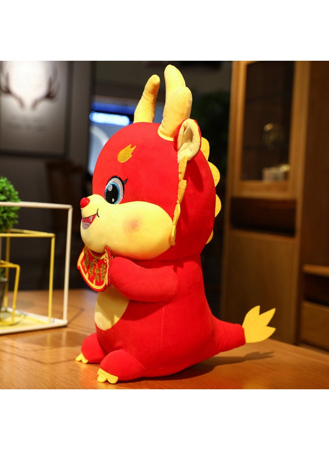 Generic - Dragon Year Mascot Doll Doll Dragon Year Big Ji Cloth Doll Plush Toy 2024 Year Doll Decoration-Specifications:48cm-Color:Dragon Year Red - Image 1