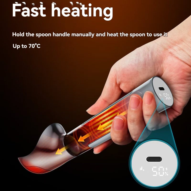 Electric Heating Ice Cream Scoop: White FDA-Approved Food-Grade Zinc Alloy - Chip-Controlled Rapid Heating Self-Melting Ice Cream Tool for Home Use, Smooth Spherical Scooping - Image 4