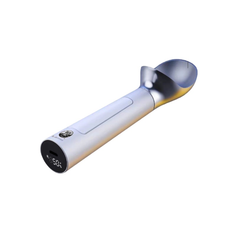 Electric Heating Ice Cream Scoop: White FDA-Approved Food-Grade Zinc Alloy - Chip-Controlled Rapid Heating Self-Melting Ice Cream Tool for Home Use, Smooth Spherical Scooping - Image 1