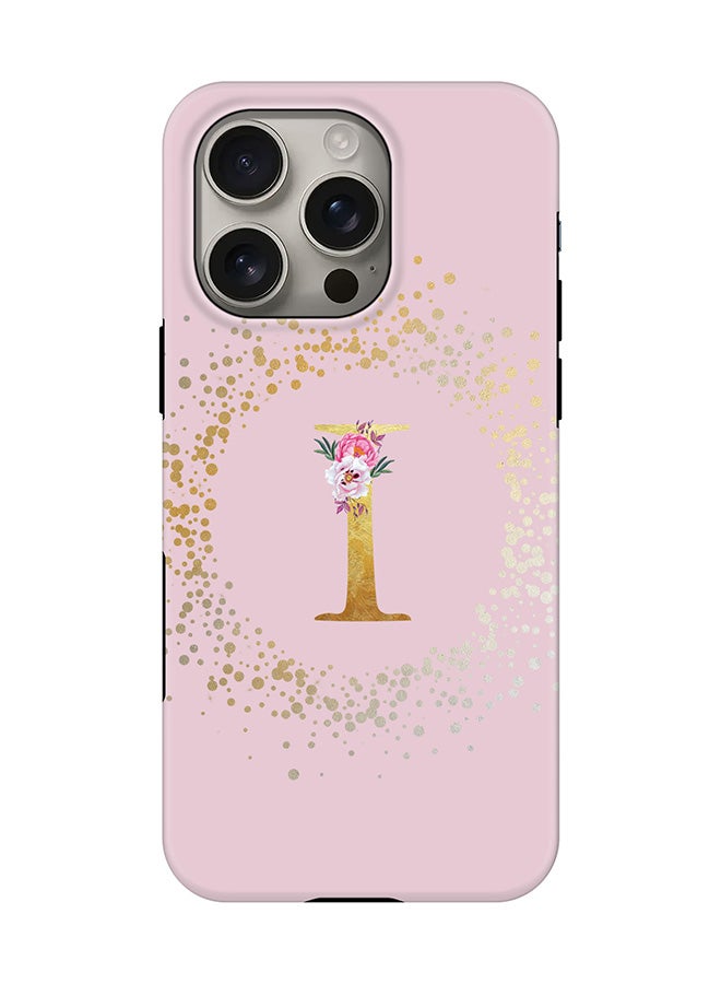 Stylizedd Tough Pro Magnetic Case for iPhone 16 Pro, Dual Layer hybrid PC + TPU Mobile Cover Matte - Custom Monogram Floral - I  (Pink ) - Image 1