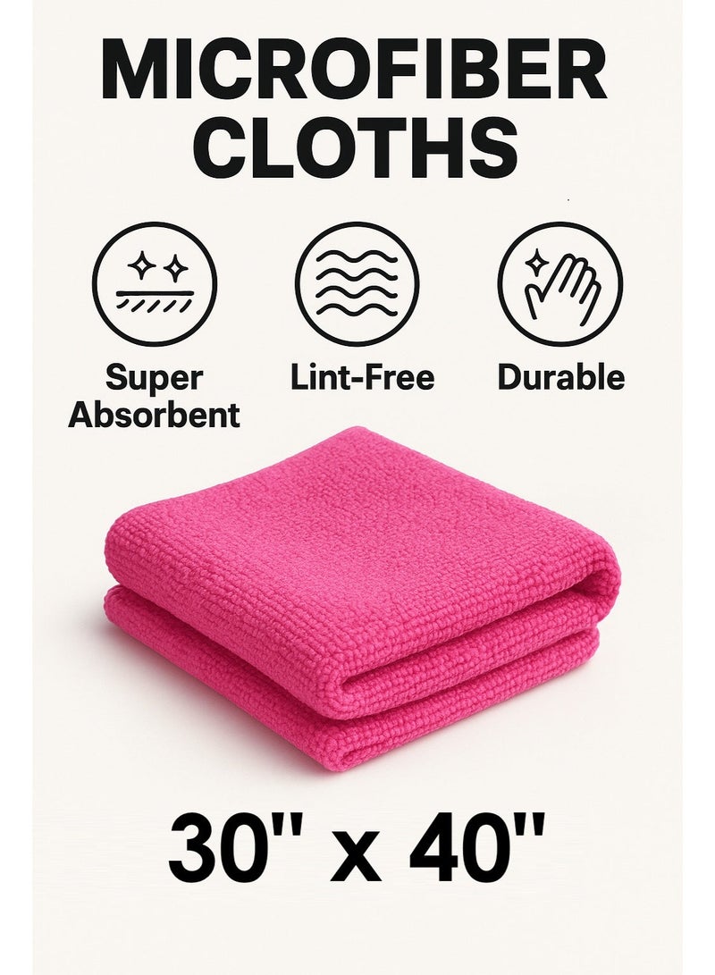 زاك أقمشة تنظيف من الألياف الدقيقة، طبق منشفة المطبخ، مجموعة غسيل السيارة، النوافذ، الحمام، مواد ماصة قابلة لإعادة الاستخدام، جميع الأغراض، مستلزمات التنظيف - 30 × 40 سم - أحمر وأرجواني (عبوة من 8 قطع) - Image 2