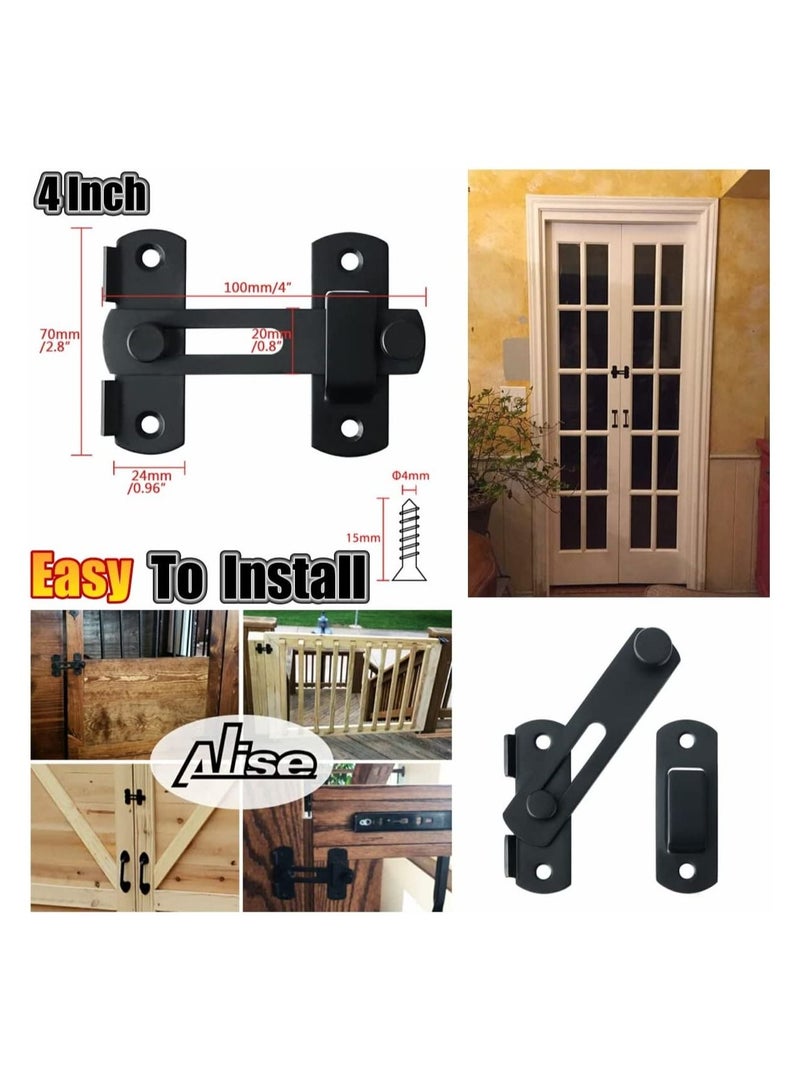 NIBEMINENT 3 PCS Door Lock, Stainless Steel Gate Latches Flip Latch Safety Bolt MK001 Matte Black Finish  - Image 5
