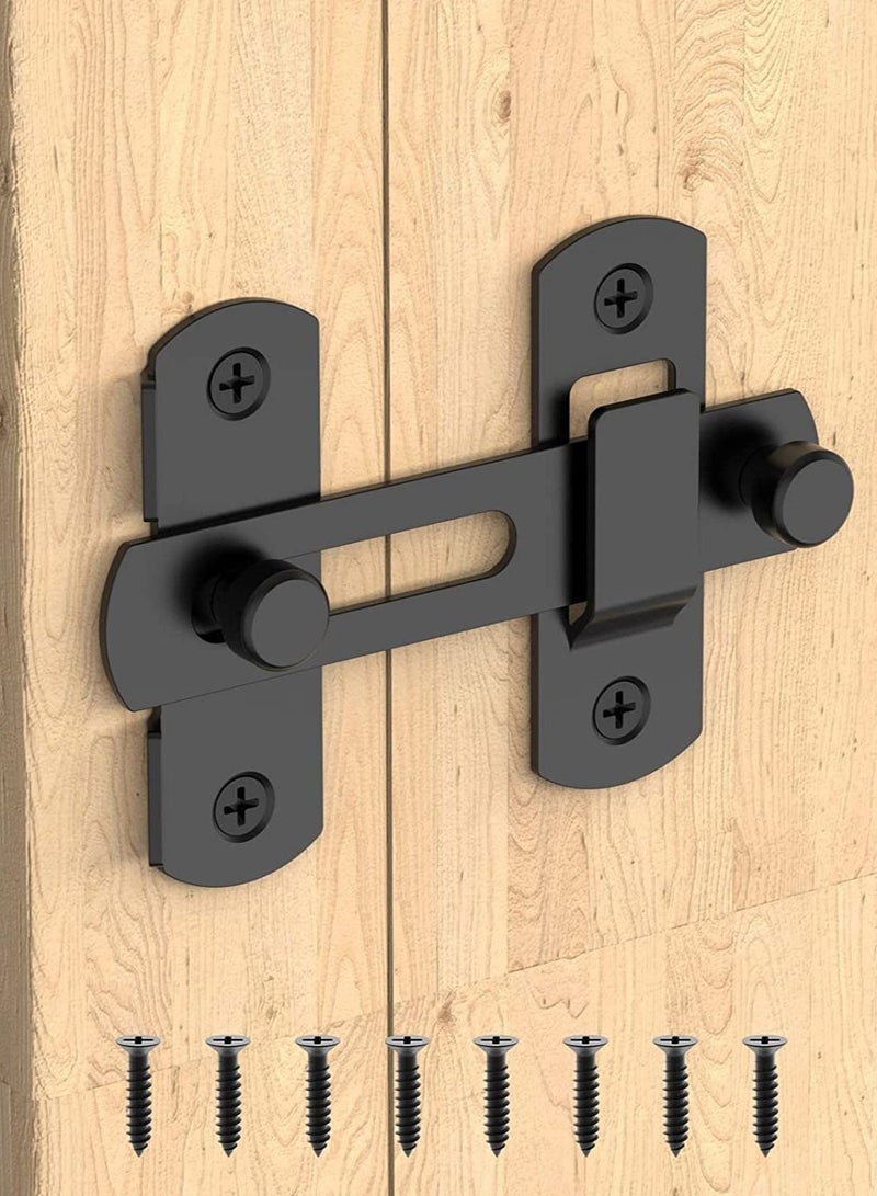 NIBEMINENT 3 PCS Door Lock, Stainless Steel Gate Latches Flip Latch Safety Bolt MK001 Matte Black Finish  - Image 1