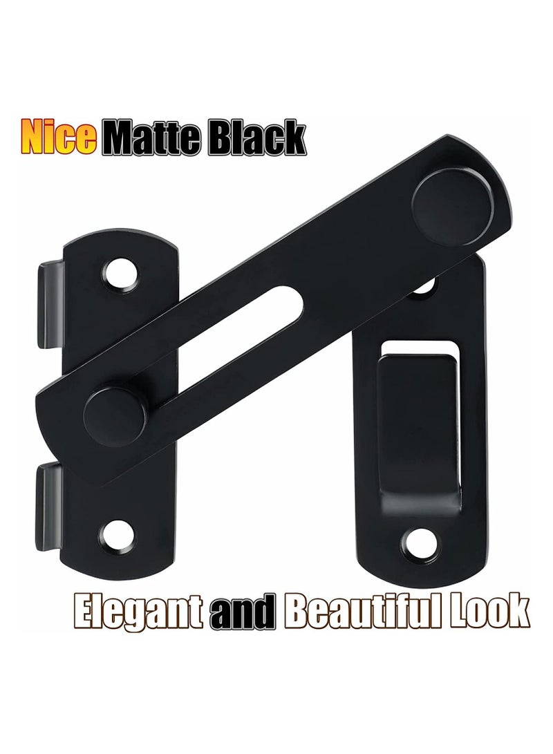 NIBEMINENT 3 PCS Door Lock, Stainless Steel Gate Latches Flip Latch Safety Bolt MK001 Matte Black Finish  - Image 3