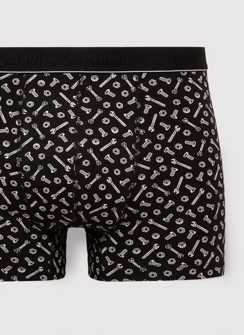Mavi Printed Black Boxers