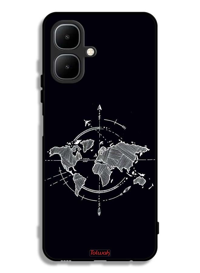 Tolwak Tecno Pop 10 Protective Case Cover Compass Art