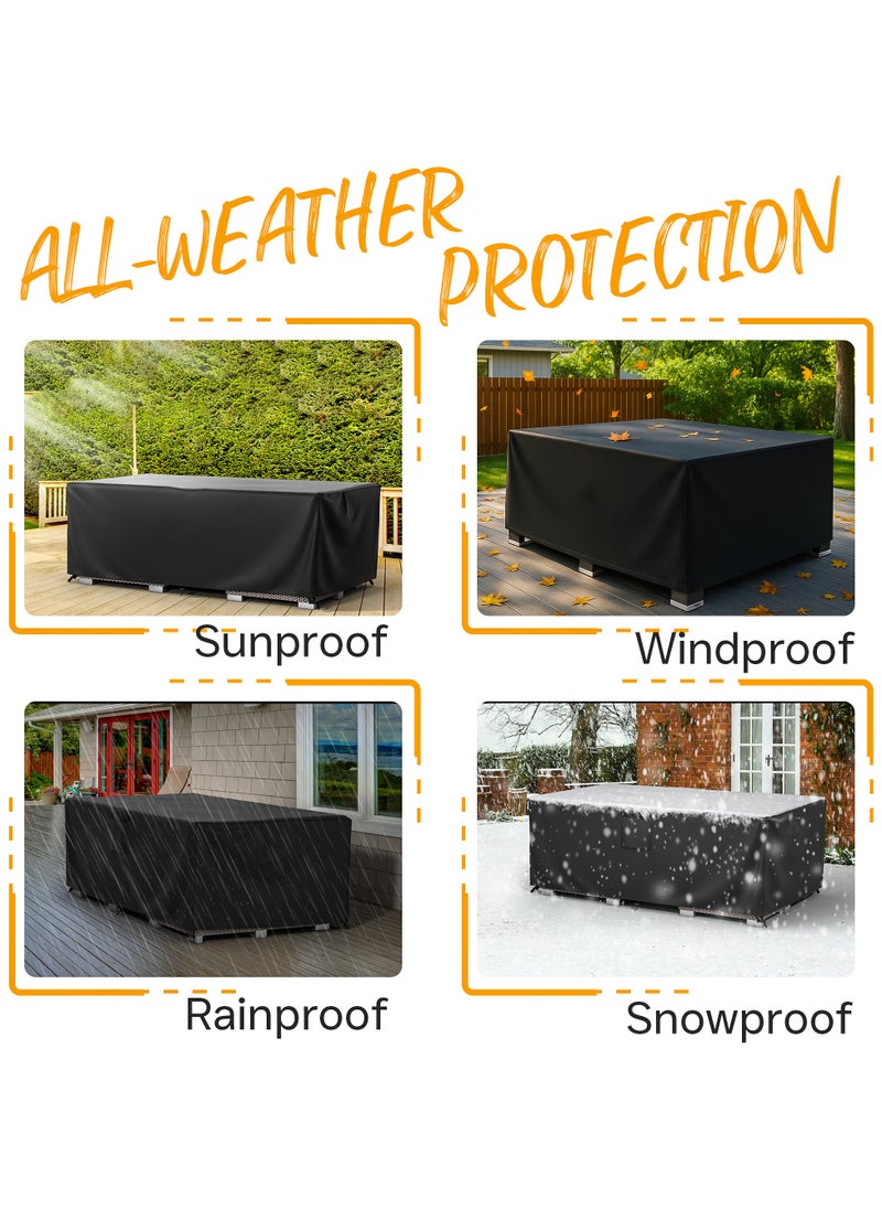 TOPIFY Waterproof Garden Patio Furniture Cover Set, (200 x 160 x 70) Upgraded 210D Heavy Duty Oxford Fabric UV Resistant Protective Covers for Rectangle Table Chair Sofa Outdoor