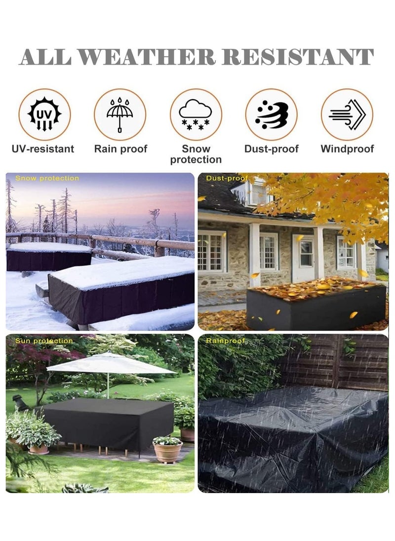 Topify - TOPIFY Waterproof Garden Patio Furniture Cover Set, (200 x 160 x 70) Upgraded 210D Heavy Duty Oxford Fabric UV Resistant Protective Covers for Rectangle Table Chair Sofa Outdoor - Image 1