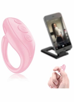 Y&D Video Bluetooth Remote Control, Scroll Photograph Page Turner, Mini Wireless Scrolling Ring Give a Like, Up and Down Page, Compatible with iPhone, IPad, Android,iOS -Pink  - Image 1