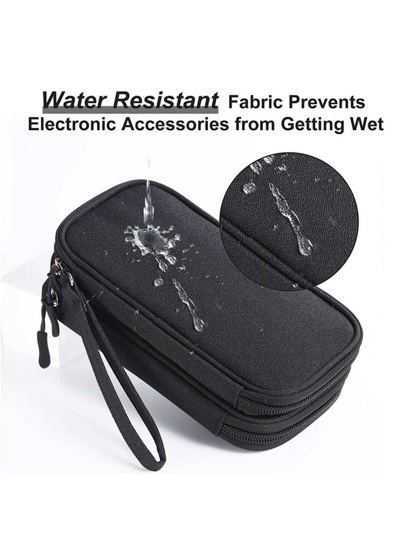 Cable Organizer Bag Portable Tech Travel Pouch With Zipper Multiple Electronic Storage Pockets For Cable Cord Charger Phone Earphone SD Card Blue  - Image 5