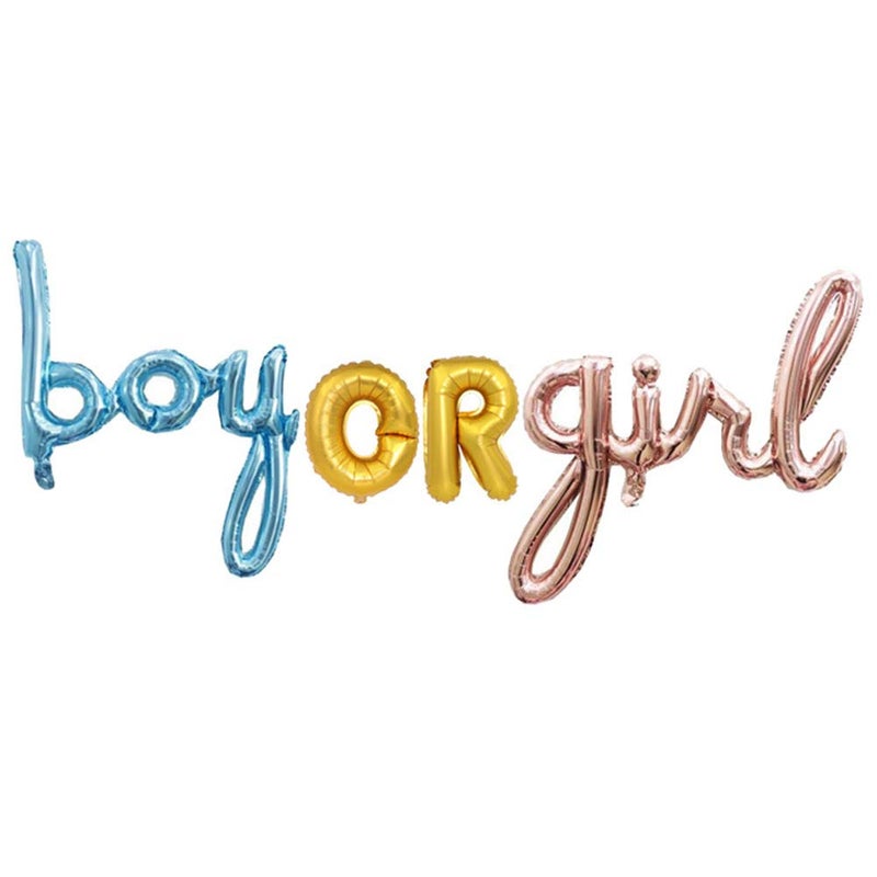 Hongkai Gender Reveal Party Decorations Backdrop Boy or Girl Foil Balloons for Baby Shower Decorations Gender Reveal Party Supplies - Image 2