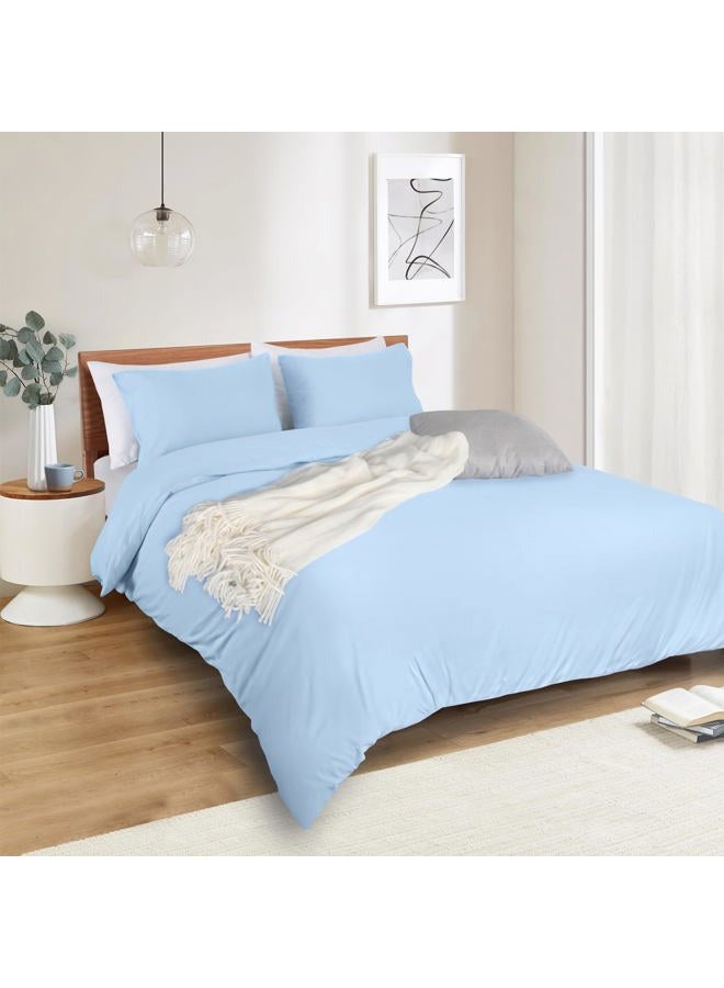 Mejoroom Lake Blue Duvet Cover Queen Size – Queen Duvet Cover Set - Soft and Breathable Comforter Cover with Zipper Closure, 3Pieces, 1 Duvet Cover (90x90”) and 2 Pillow Shams(20x26”) - Image 3