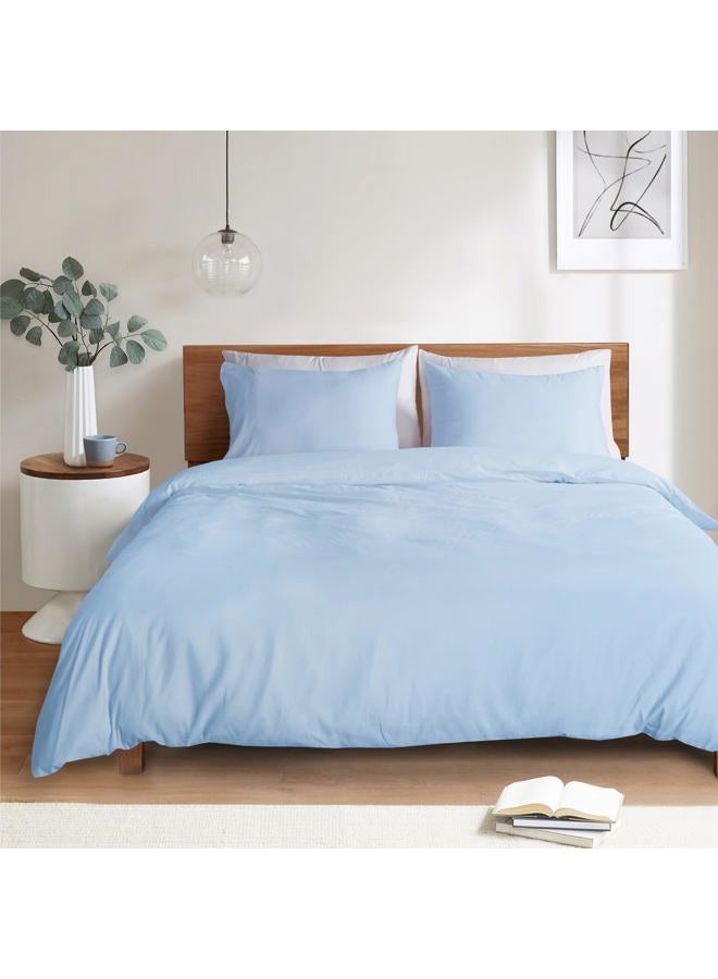 Mejoroom Lake Blue Duvet Cover Queen Size – Queen Duvet Cover Set - Soft and Breathable Comforter Cover with Zipper Closure, 3Pieces, 1 Duvet Cover (90x90”) and 2 Pillow Shams(20x26”) - Image 1