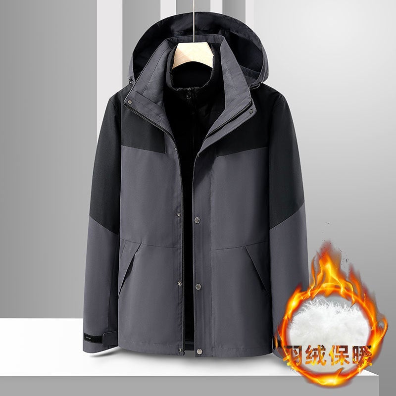 Outdoor Down Liner Jacket Women'S Waterproof Windproof Three-In-One Warm Down Jacket Mountaineering Clothes Warm Jacket For Men - Image 3