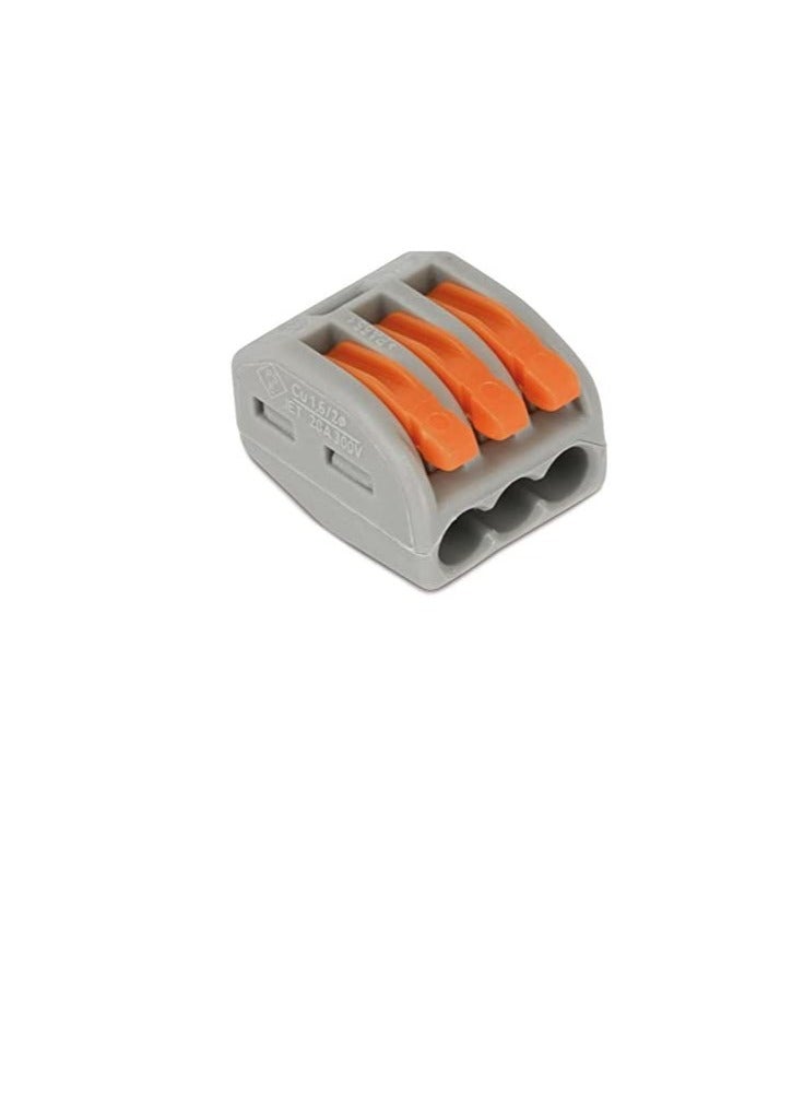 WAGO Connectors - 222-413 Mini Fast Wire Connector,Universal Wiring Cable Connectors,Push-In Terminal,Led light Connector Packing unit (50pcs) - Image 1