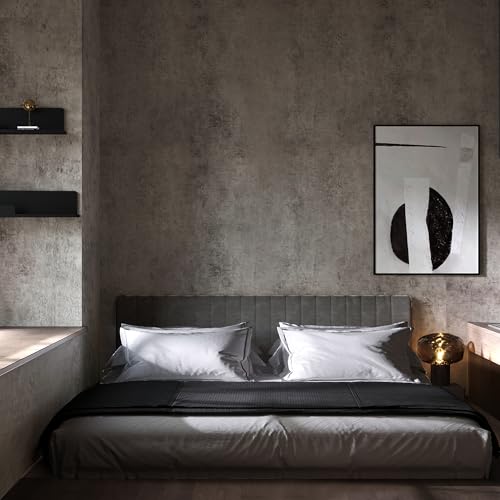 Holomey Stained Concrete Peel and Stick Wallpaper 16x354 inch Faux Concrete Look Wallpaper Removable Self-Adhesive Modern Industrial Metallic Style Decorative Wall Paper for Living Room Bedroom Garage - Image 5