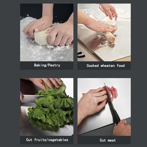 ifowip Stainless Steel Cutting Boards for Kitchen,Baking Board,Pastry Board,kneading Panel - Suitable for Cutting Vegetables, Fruits, Meat,bread - Easy To Clean and Store (50x50cm/19.6x19.6in) - Image 5