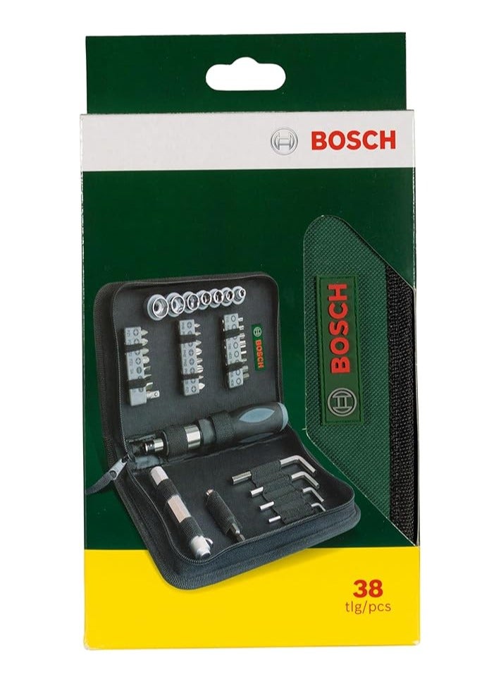 بوش طقم سنون مفكات ولقم 38 قطعة + مفك – بوش BOSCH 2607019506 - Image 2