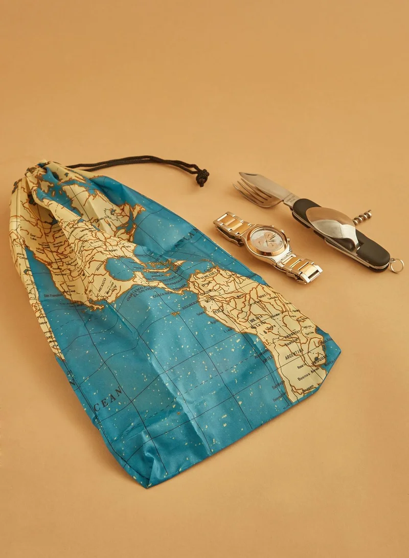 KIKKERLAND Maps Travel Laundry Bag