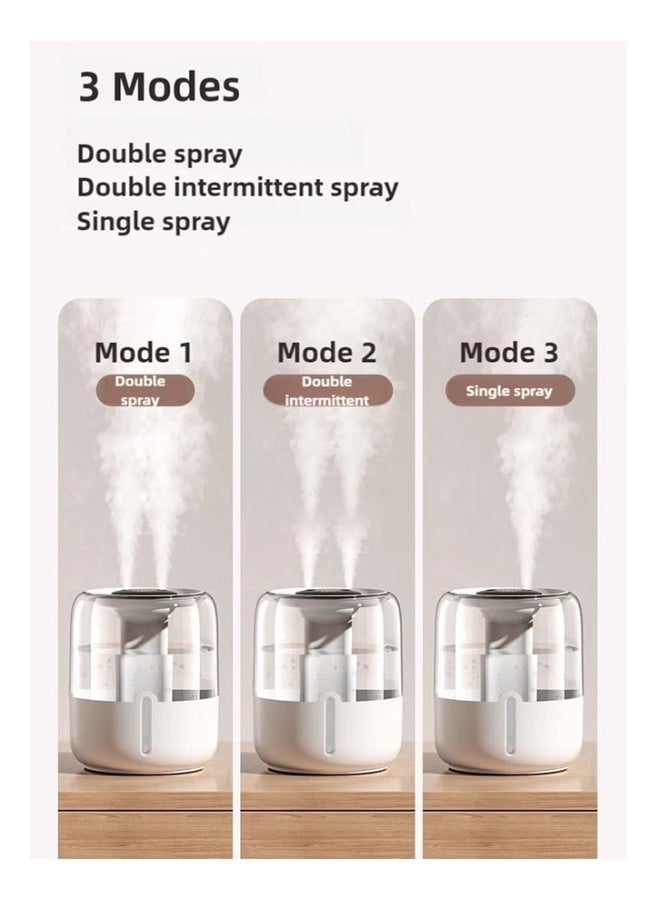 DAKS 4L Ultrasonic Humidifier with Night Light and Humidity Display, Quiet Large Capacity Humidifier with 2 Nozzles and Adjustable Mist Levels for Home and Office - Image 3