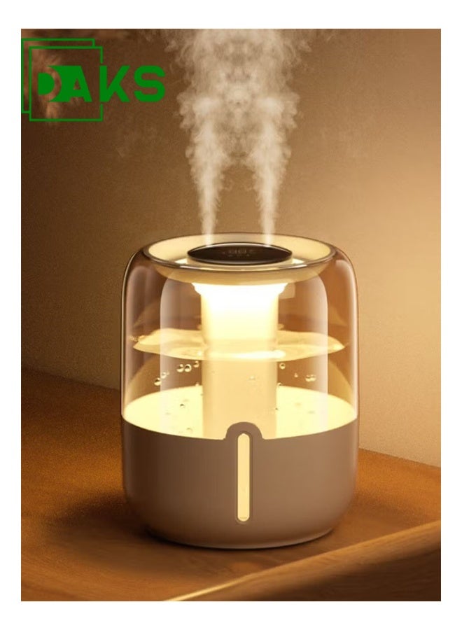 DAKS 4L Ultrasonic Humidifier with Night Light and Humidity Display, Quiet Large Capacity Humidifier with 2 Nozzles and Adjustable Mist Levels for Home and Office - Image 1