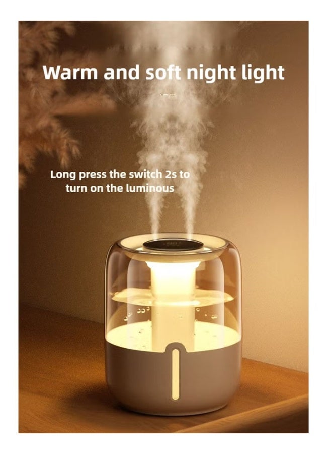 DAKS 4L Ultrasonic Humidifier with Night Light and Humidity Display, Quiet Large Capacity Humidifier with 2 Nozzles and Adjustable Mist Levels for Home and Office - Image 5
