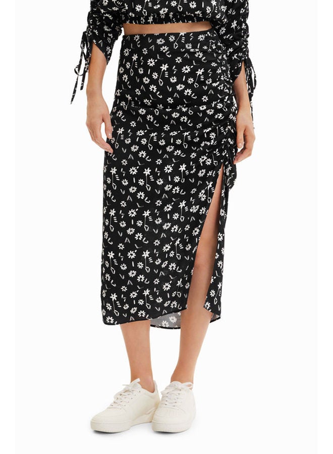 DESIGUAL Floral slit midi skirt  - Image 1