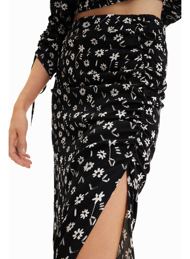 DESIGUAL Floral slit midi skirt  - Image 3