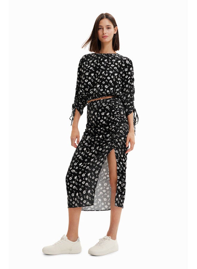 DESIGUAL Floral slit midi skirt  - Image 2