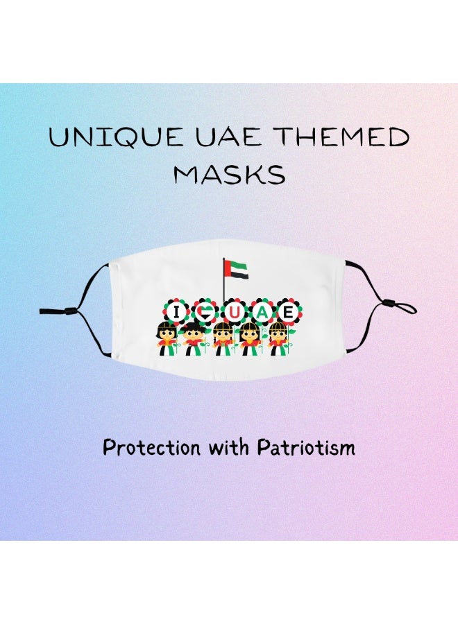 PRINTSHOP4ME Facecover For Celebrating UAE National Day Spirit Of The Union Flag Day Celebrations Facemask Cover For Kids | Men | Women - Adjustable Length - Image 5
