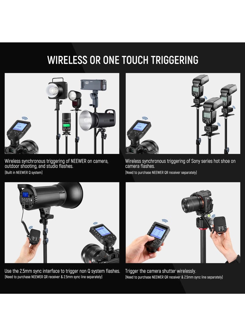 Neewer Wireless Flash Trigger for Sony - QPRO-C Professional Flash Trigger with 2.4G Wireless, TTL, 1/8000s High-Speed Sync, Multi-Flash, and 5 Groups Control  - Image 3