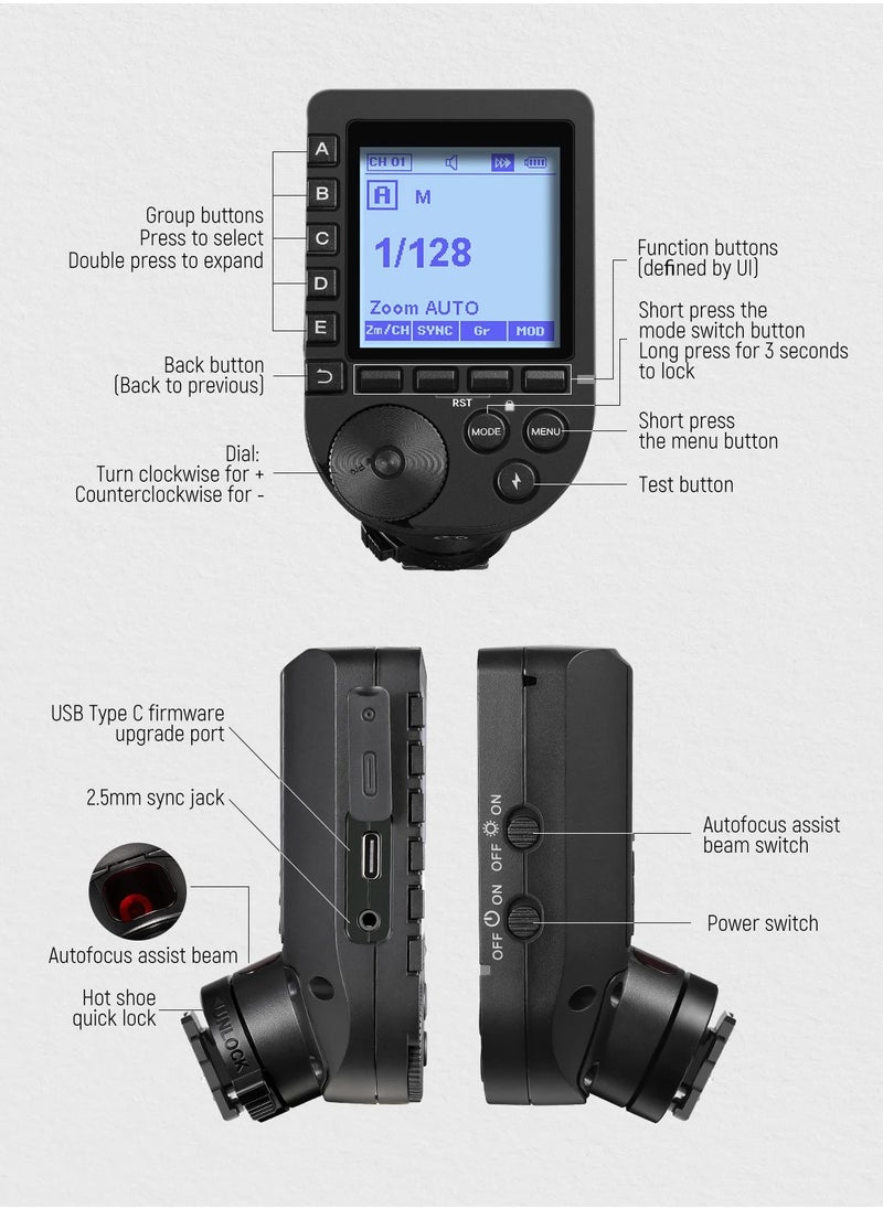 Neewer - Wireless Flash Trigger for Sony - QPRO-C Professional Flash Trigger with 2.4G Wireless, TTL, 1/8000s High-Speed Sync, Multi-Flash, and 5 Groups Control - Image 1
