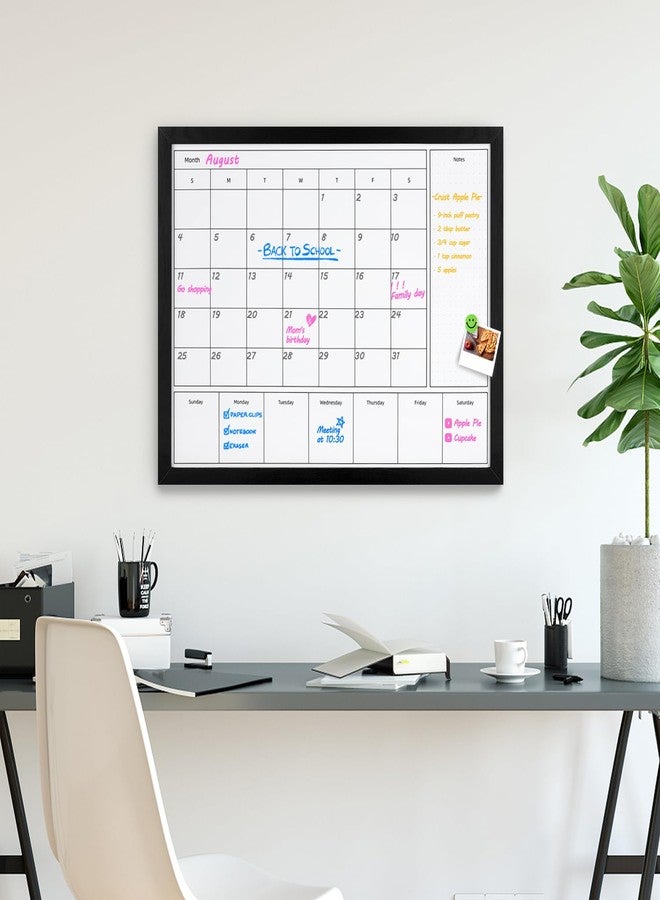 Aitakatta 3-in-1 Dry Erase Calendar for Wall, 23.6x17.7 inches Magnetic Surface Monthly & Weekly Planner Whiteboard, Dry Erase Board with Black Wood Frame, Hanging White Board Calendar(YL+ZL-BK,4560) - Image 3