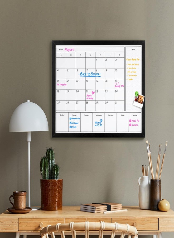 Aitakatta 3-in-1 Dry Erase Calendar for Wall, 23.6x17.7 inches Magnetic Surface Monthly & Weekly Planner Whiteboard, Dry Erase Board with Black Wood Frame, Hanging White Board Calendar(YL+ZL-BK,4560) - Image 4