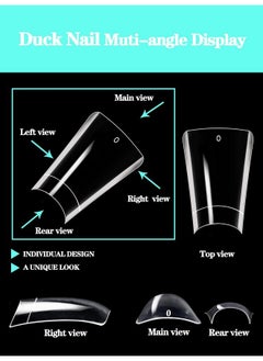 Dudjndjd Short Duck Nail Tips, 500Pcs Half Cover Duck Acrylic Nails, Clear Duck Feet Flare Nail Tips For Acrylic Nails, Extra Short Fan Wide French False Nail Extension For Nail Salon 10 Sizes  - Image 4