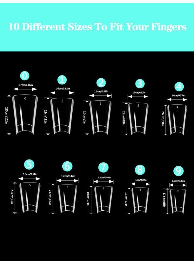 Dudjndjd Short Duck Nail Tips, 500Pcs Half Cover Duck Acrylic Nails, Clear Duck Feet Flare Nail Tips For Acrylic Nails, Extra Short Fan Wide French False Nail Extension For Nail Salon 10 Sizes - Image 5