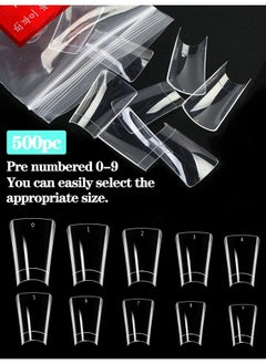 Dudjndjd Short Duck Nail Tips, 500Pcs Half Cover Duck Acrylic Nails, Clear Duck Feet Flare Nail Tips For Acrylic Nails, Extra Short Fan Wide French False Nail Extension For Nail Salon 10 Sizes  - Image 3