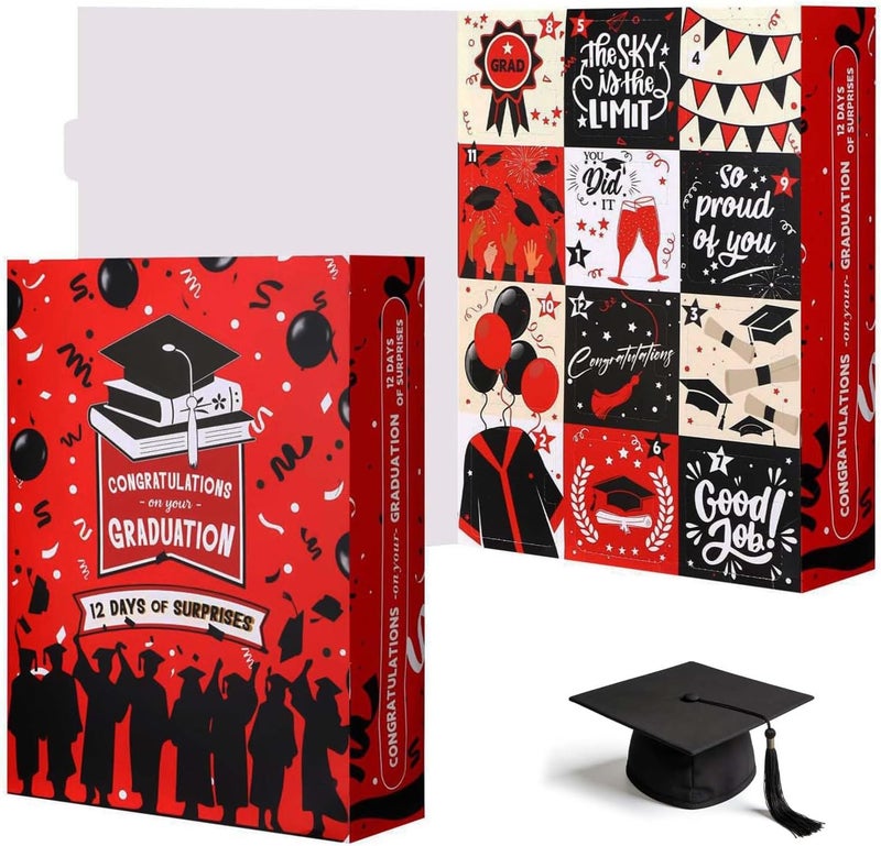 Graduation Countdown Gift Box - Red Style 1 for Graduates & Graduation Celebration Prep
