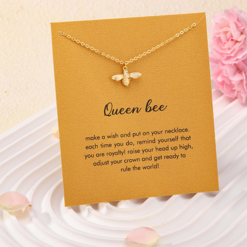 RZKING Funny Bee Gifts for Women, Dainy Golden Bee Necklace Friend Birthday Gifts for Women (Bees) - Image 5