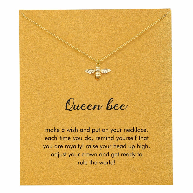 RZKING Funny Bee Gifts for Women, Dainy Golden Bee Necklace Friend Birthday Gifts for Women (Bees) - Image 1