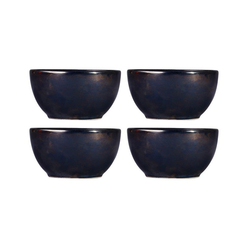 Caffeine Ceramic Handmade Black Metallic katori Bowl (Set of 4) - Image 1