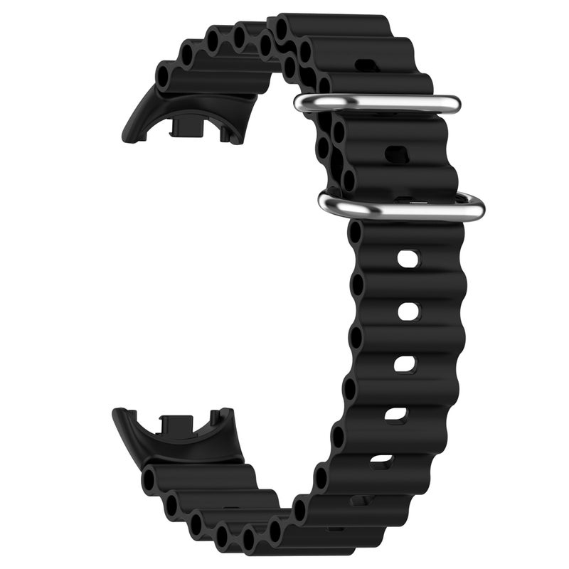 erorex For Xiaomi Mi Band 8 Ocean Silicone Watch Band(Black) - Image 4