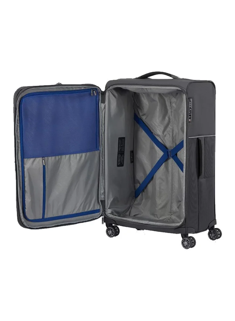 Samsonite 71 73h suitcase check-in size 71 cm / 26 inch, 4 spinner wheels, 100% nylon, black|soft top|front pocket compartment|tsa combination lock|expandable - 10 years international warranty  | Best Price UAE