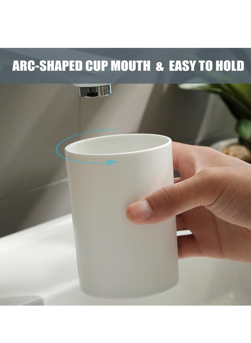 MIXDE Bathroom Tumbler Cup Set, 10.5oz Reusable Unbreakable Toothbrush Cups, Easy to Clean Plastic Mouthwash Cups, Toothbrush Holder for Your Bathroom, 2PCS  - Image 4