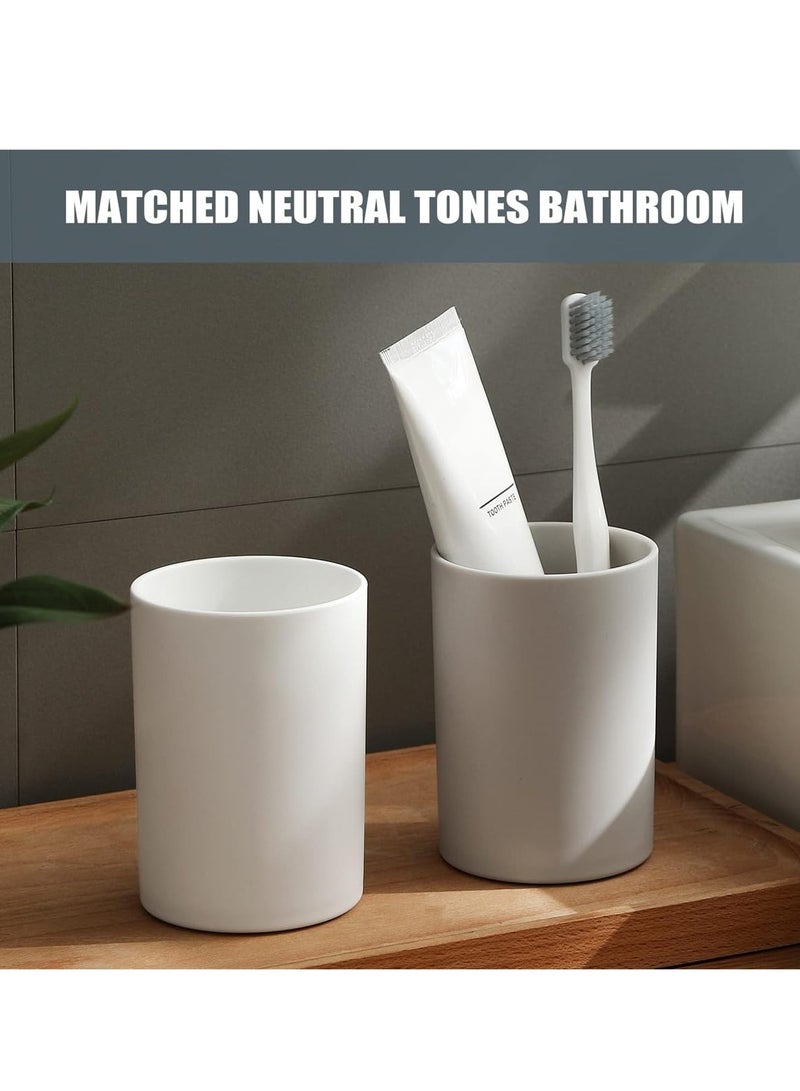 MIXDE Bathroom Tumbler Cup Set, 10.5oz Reusable Unbreakable Toothbrush Cups, Easy to Clean Plastic Mouthwash Cups, Toothbrush Holder for Your Bathroom, 2PCS  - Image 5
