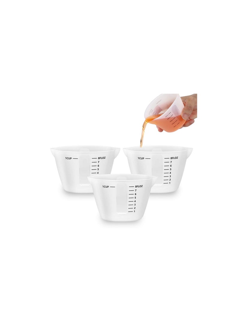 NIBEMINENT Resin Measuring Cups 250ml, Gartful 3PCS Large Silicone Mixing & Pouring Cups, Reusable Easy Clean for Epoxy, Jewelry Casting Molds, Making Handmade Craft, 8 oz  - Image 1