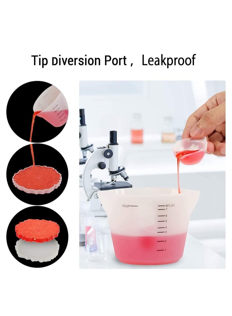 NIBEMINENT Resin Measuring Cups 250ml, Gartful 3PCS Large Silicone Mixing & Pouring Cups, Reusable Easy Clean for Epoxy, Jewelry Casting Molds, Making Handmade Craft, 8 oz  - Image 4