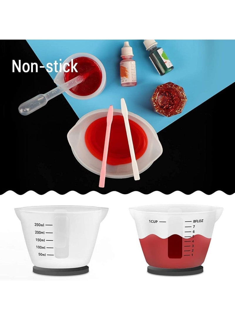 NIBEMINENT Resin Measuring Cups 250ml, Gartful 3PCS Large Silicone Mixing & Pouring Cups, Reusable Easy Clean for Epoxy, Jewelry Casting Molds, Making Handmade Craft, 8 oz  - Image 3