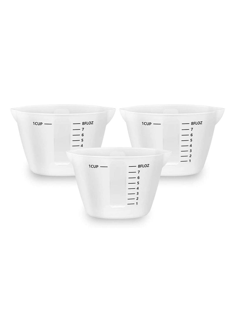 NIBEMINENT Resin Measuring Cups 250ml, Gartful 3PCS Large Silicone Mixing & Pouring Cups, Reusable Easy Clean for Epoxy, Jewelry Casting Molds, Making Handmade Craft, 8 oz  - Image 2